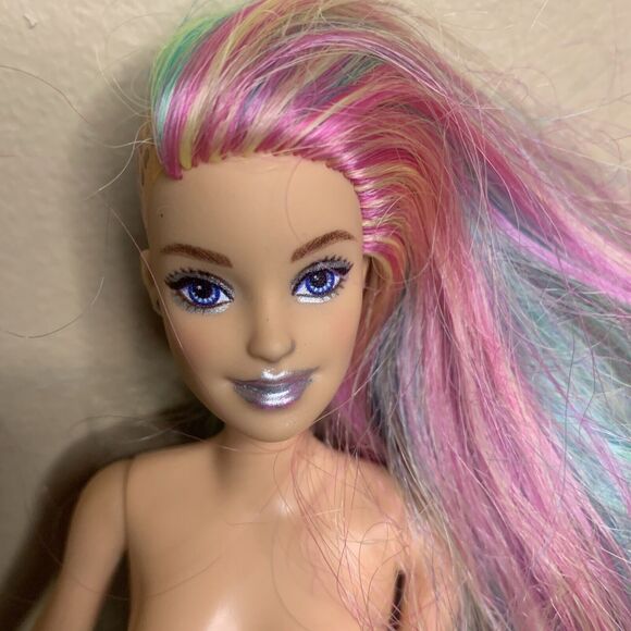 Barbie Leopard Color Change Rainbow Hair Doll Millie Blond Nude Mattel - Picture 3 of 6